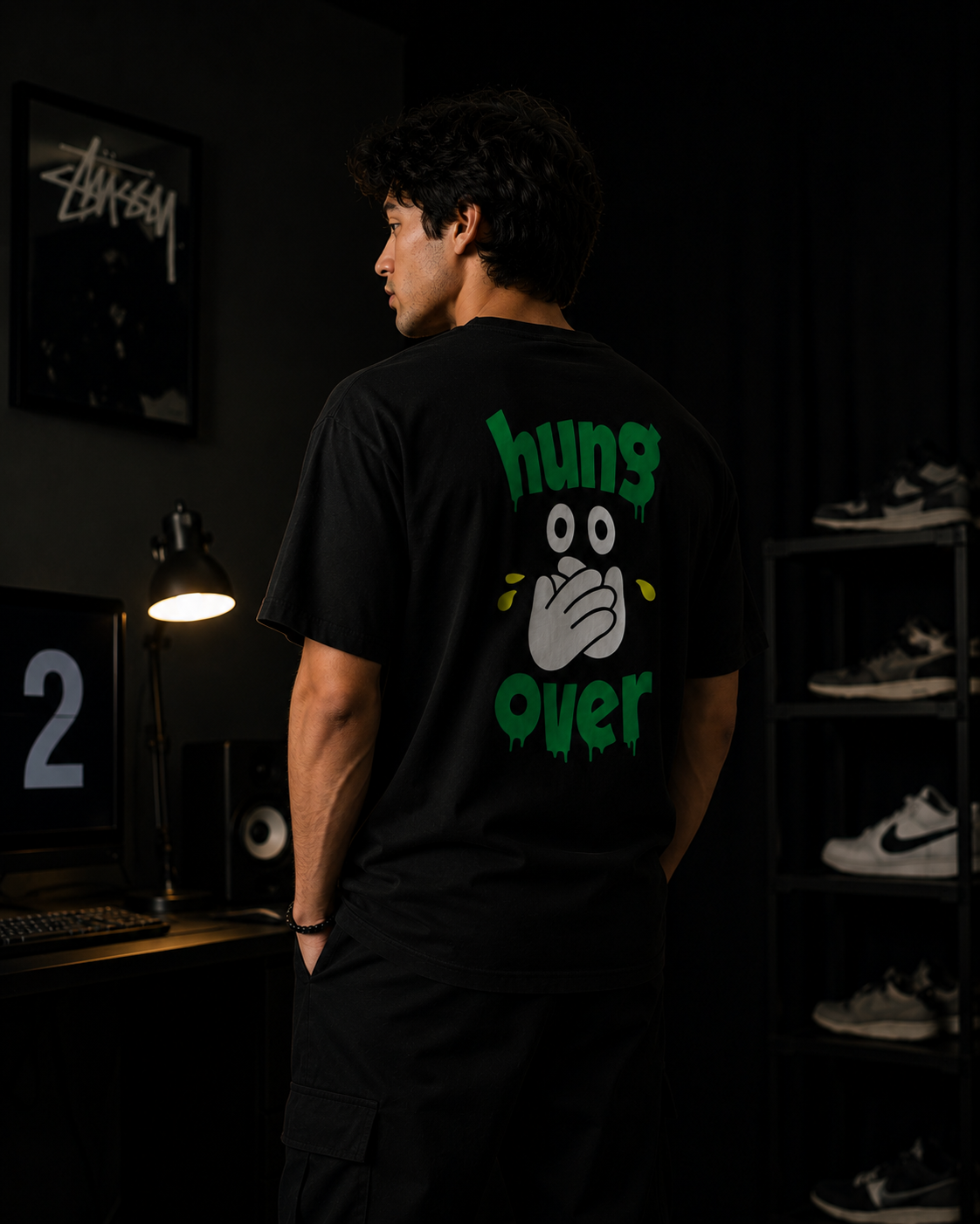 Hung Over Print Graphic Men Classic Fit T-Shirt