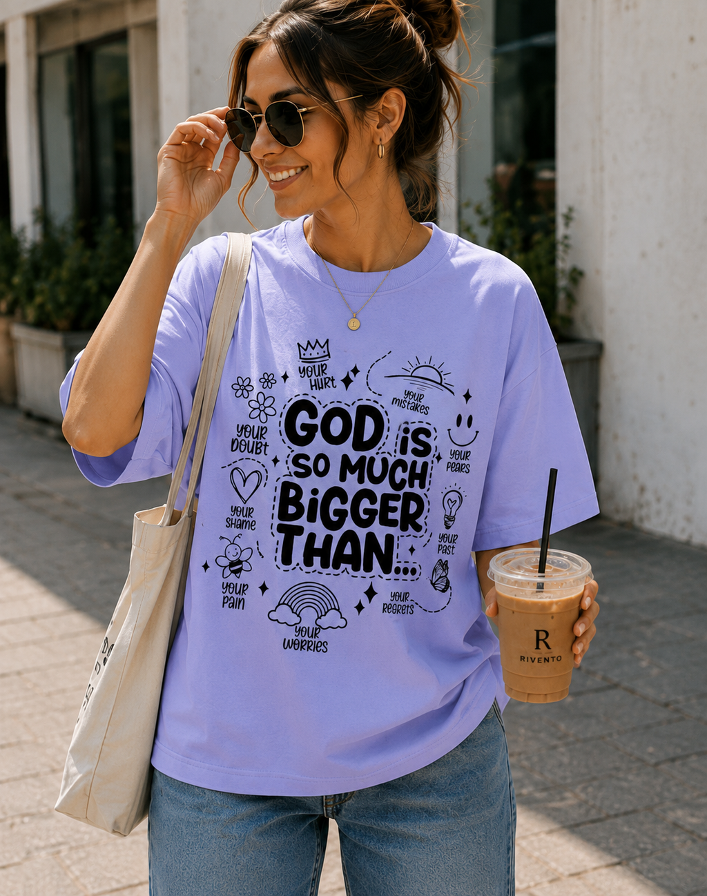 Women Faith Over Fear Oversized T-Shirt