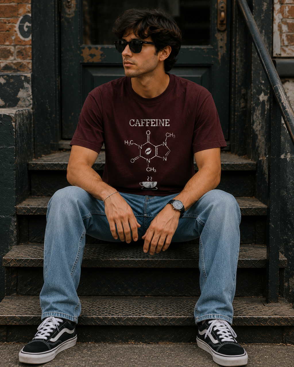 Caffeine Molecule Graphic Men Classic Fit T-Shirt
