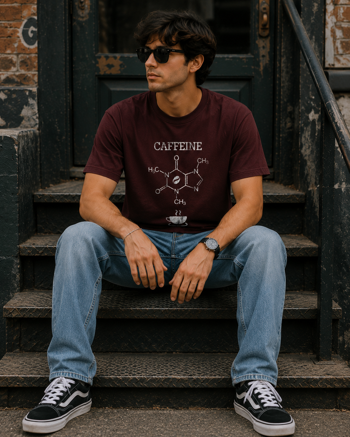 Caffeine Molecule Graphic Men Classic Fit T-Shirt