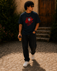 Power Core Oversized Graphic T-Shirt for Men