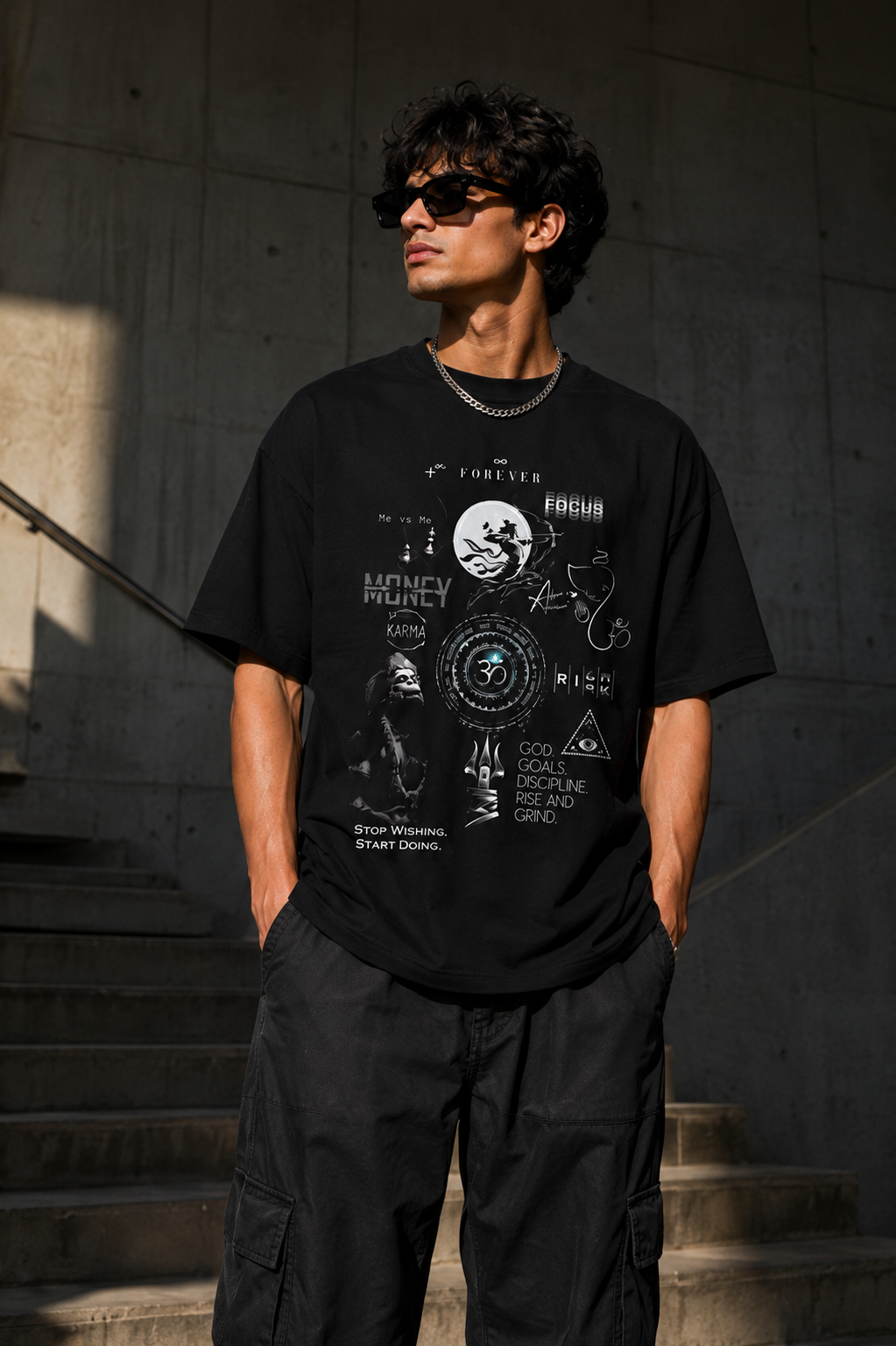 Mindset Manifesto Graphic Oversized T-Shirt for Men