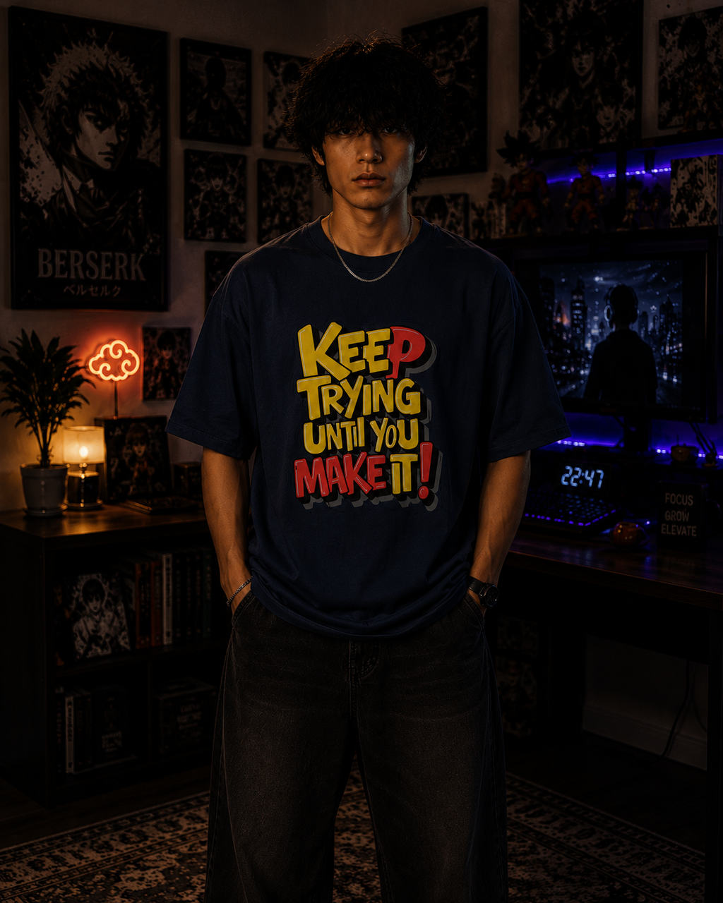 Keep Going Oversized Motivational T-Shirt for Men