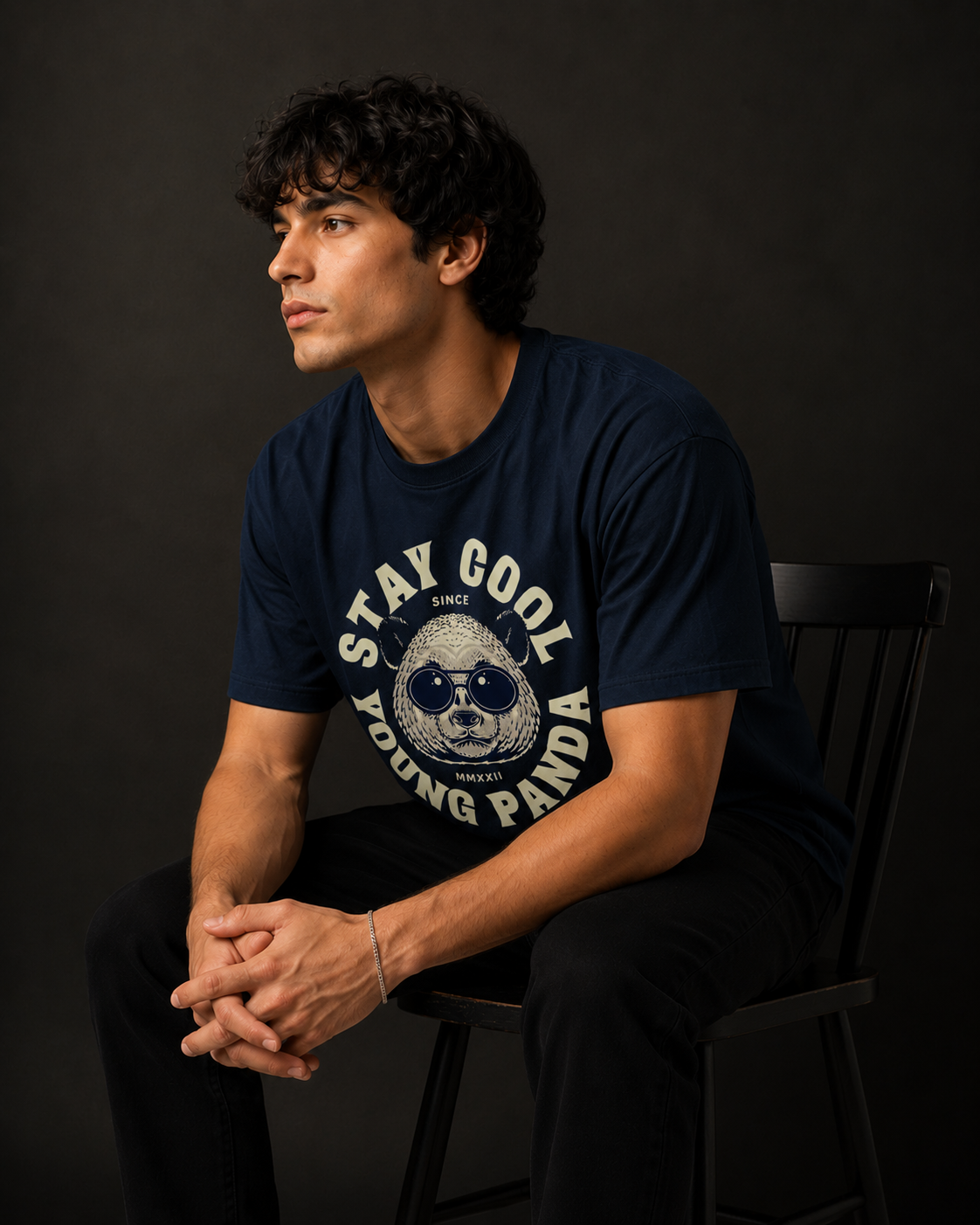 Stay Cool Young Panda Graphic Men Classic Fit T-Shirt