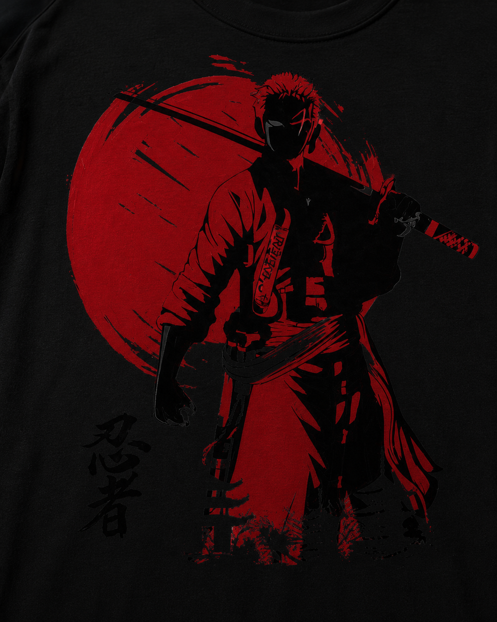Samurai Shadow Graphic Oversized T-Shirt for Men