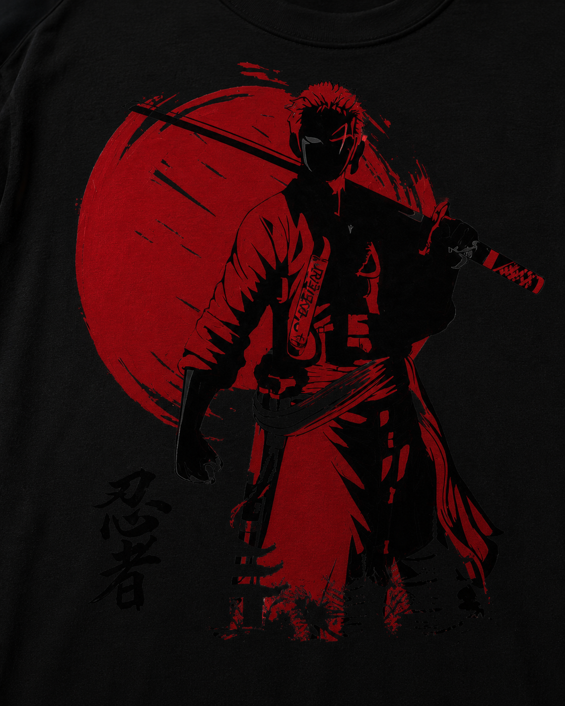 Samurai Shadow Graphic Oversized T-Shirt for Men