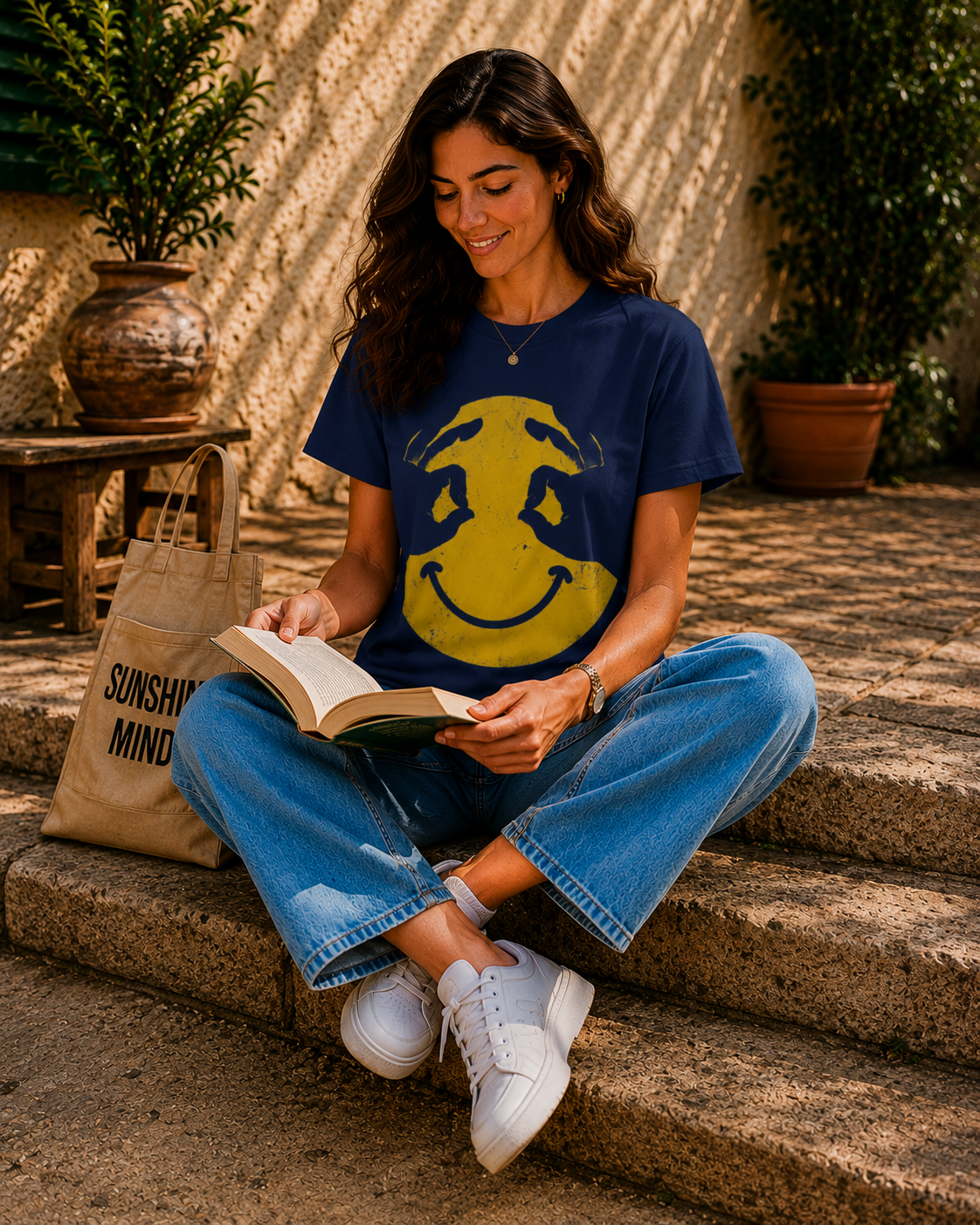 Women Smiley Face Graphic T-Shirt