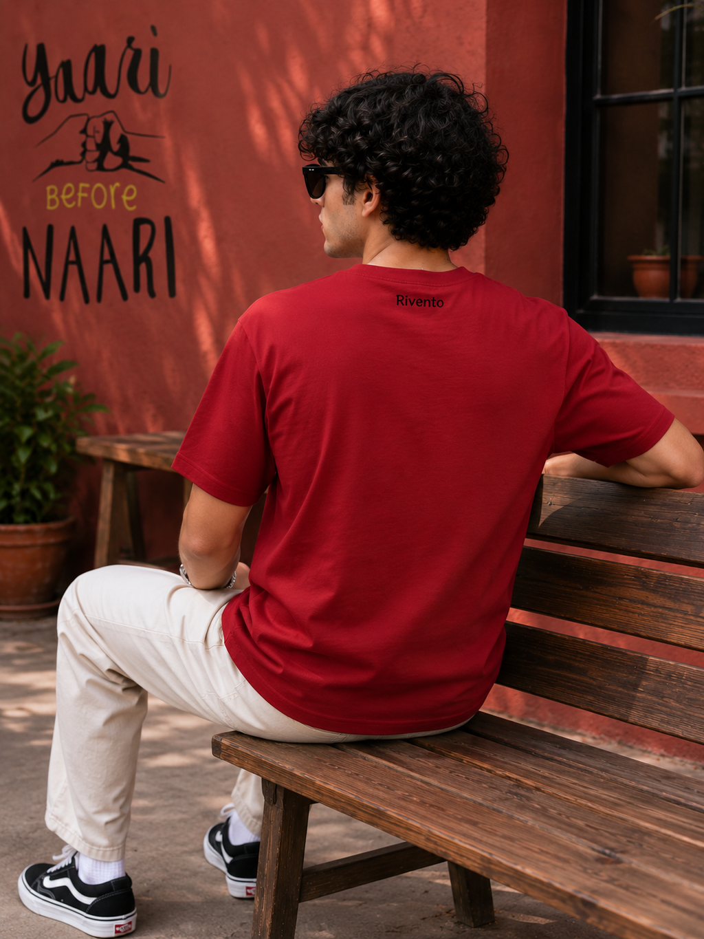 Yaari Before Naari Typography Men Classic Fit T-Shirt