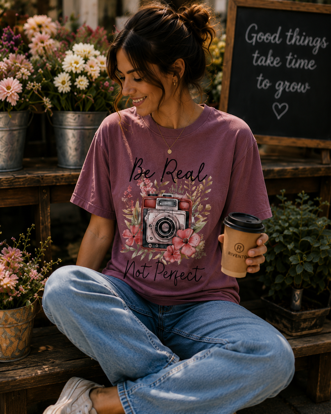 Be Real Not Perfect Women Graphic T-Shirt