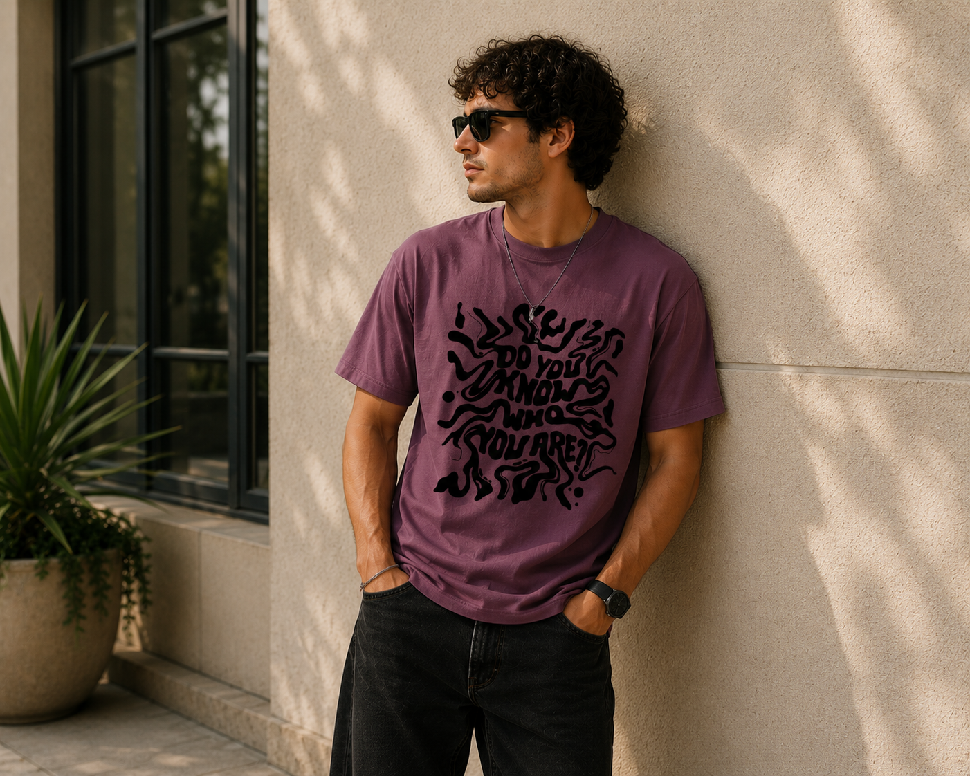 Do You Know Who You Are Typography Graphic Men Classic Fit T-Shirt