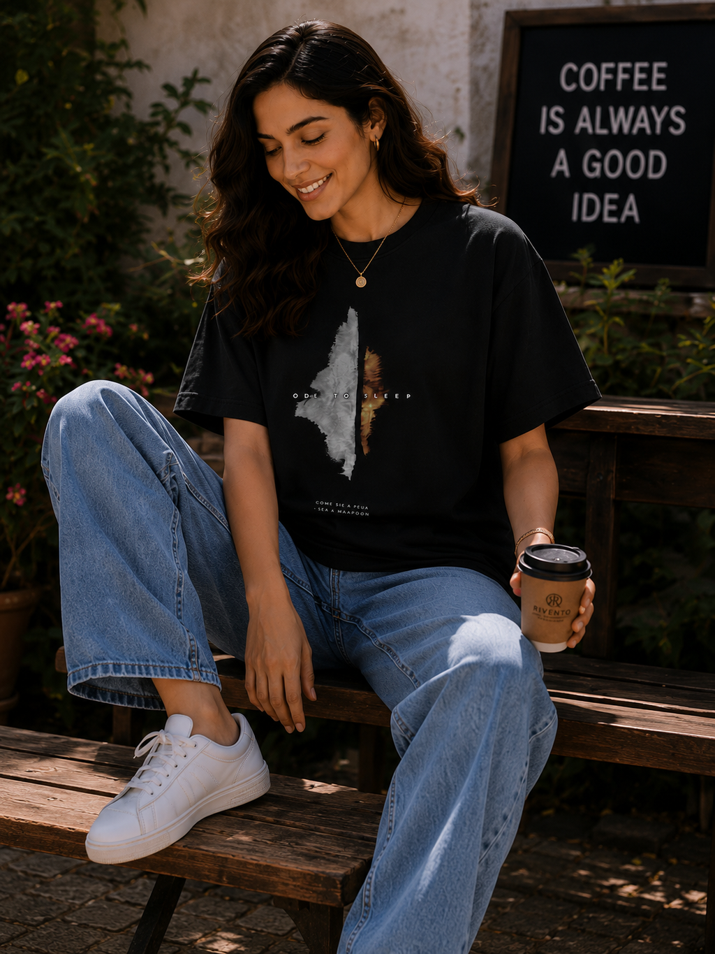 Women Ode to Sleep Minimalist Graphic Oversized T-Shirt