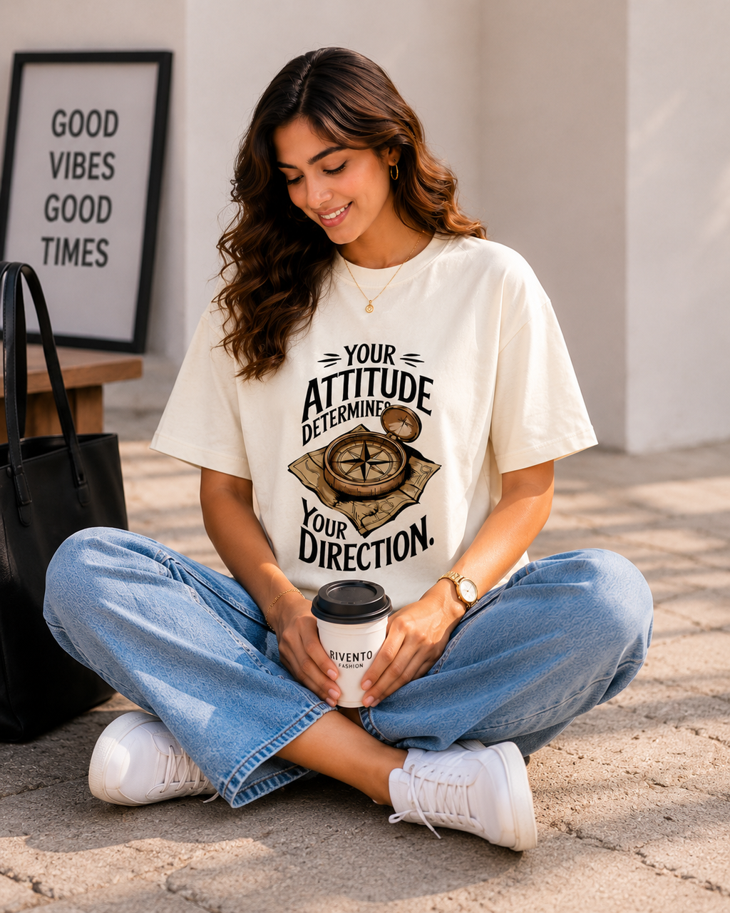 Women Direction & Destiny Collection Oversized T-Shirt