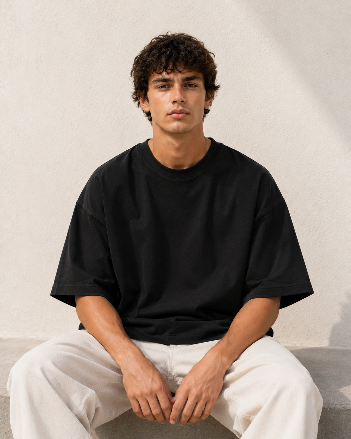 Men's Black Oversized Drop Shoulder T-Shirt