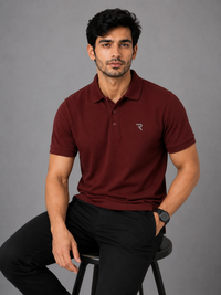 Signature Men Classic Fit Red Polo T-Shirt