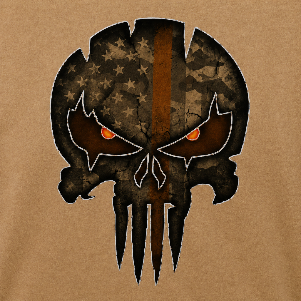 Skull Patriot Back Print Graphic Oversized T-Shirt for Men