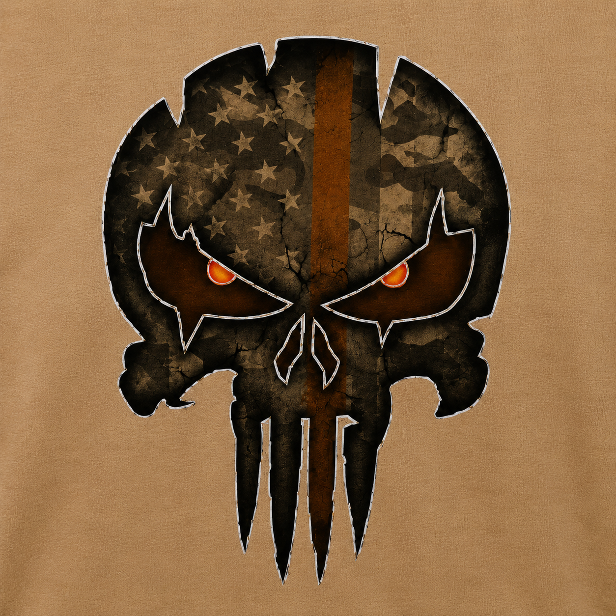 Skull Patriot Back Print Graphic Oversized T-Shirt for Men