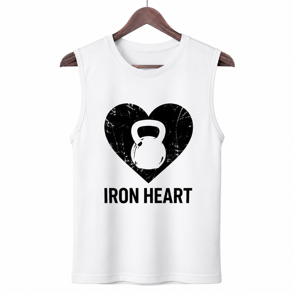 Iron Heart White Men's Graphic Tank Top