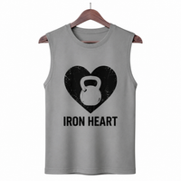 Iron Heart Grey Heather Men's Graphic Tank Top