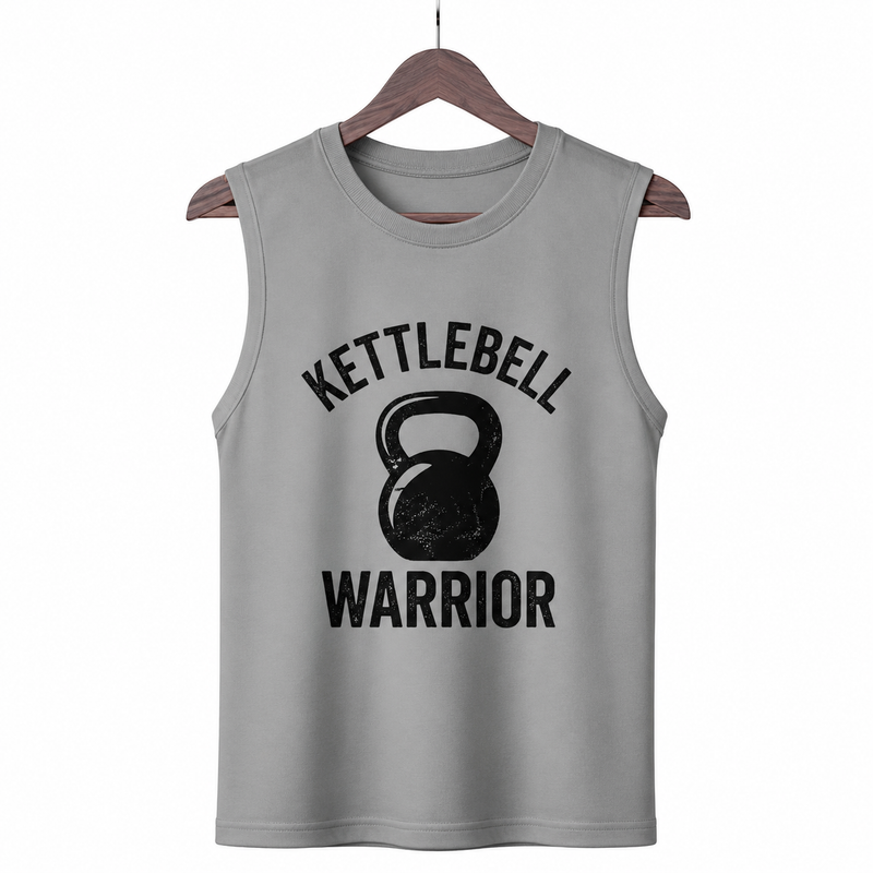 Kettlebell Warrior Grey Heather Men's Graphic Tank Top