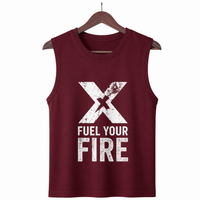 Fuel Your Fire Maroon Men's Graphic Tank Top