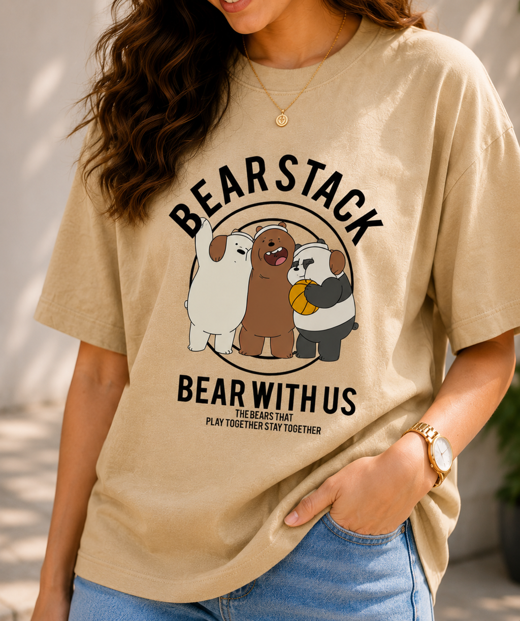 Women Bearstack Oversized Graphic T-Shirt