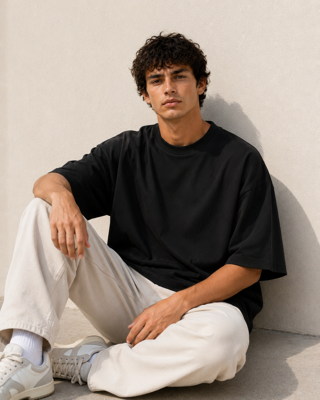 Men's Black Oversized Drop Shoulder T-Shirt
