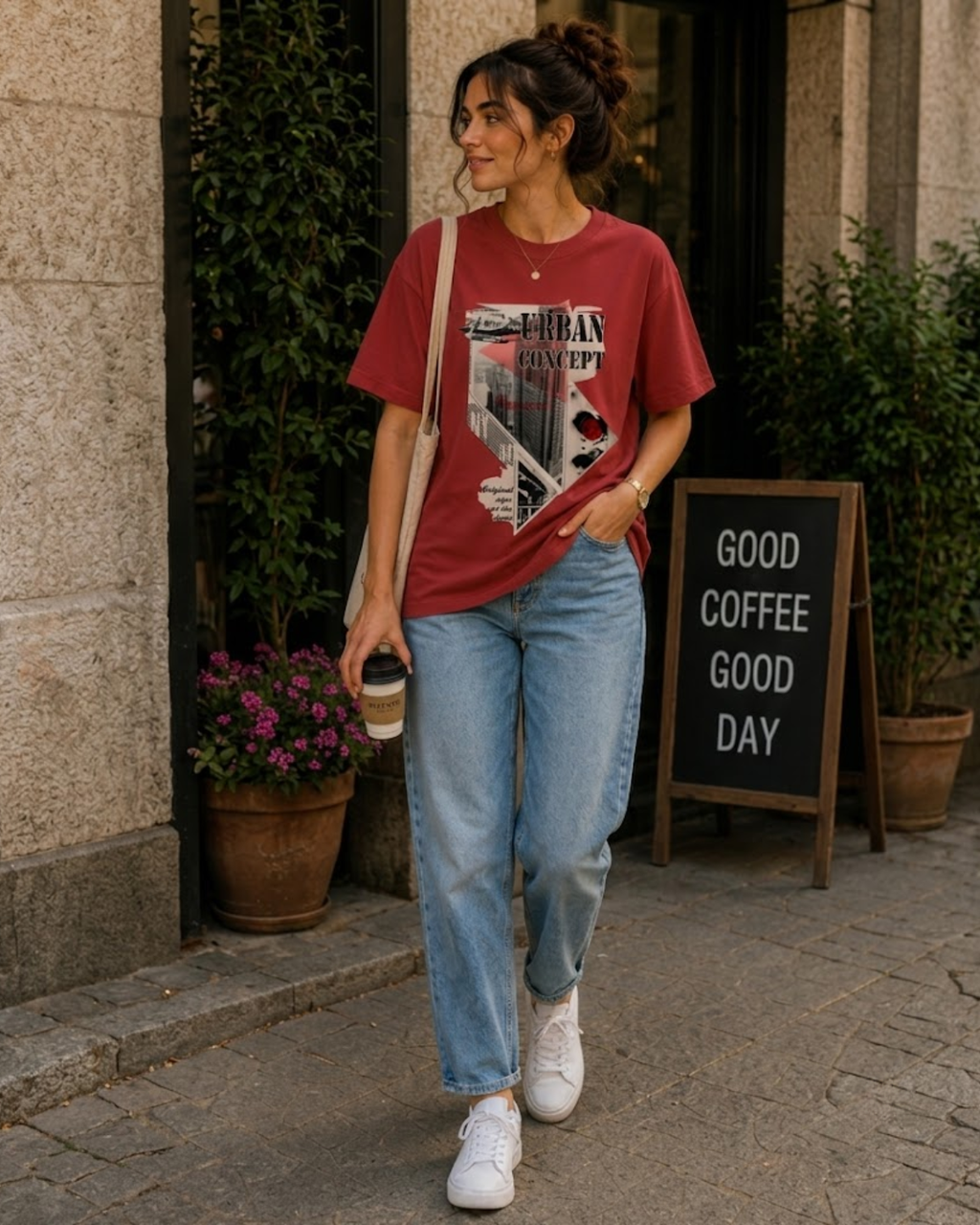 Women Urban Concept Streetwear Graphic T-Shirt