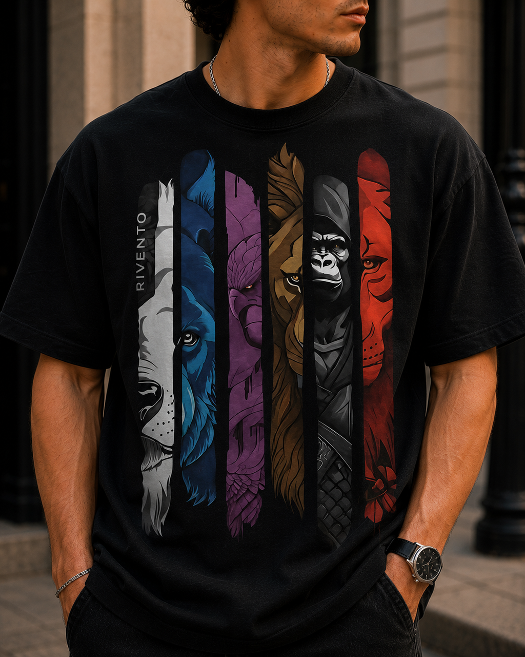 Primal Legends Oversized Graphic T-Shirt for Men
