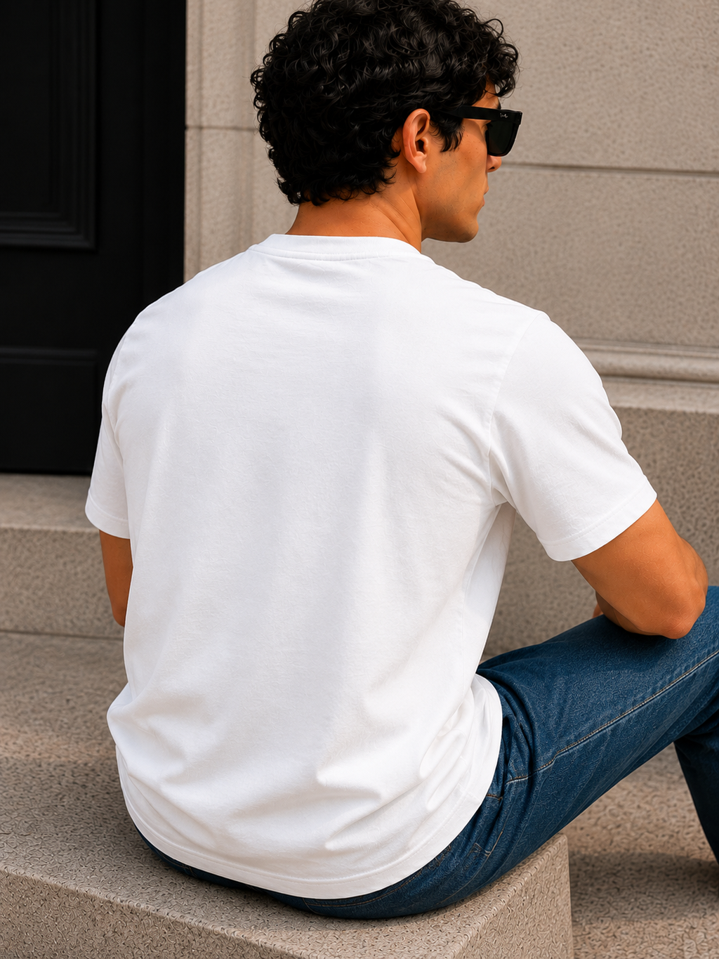 Men's Signature Classic White Classic Fit Cotton Solid T-Shirt