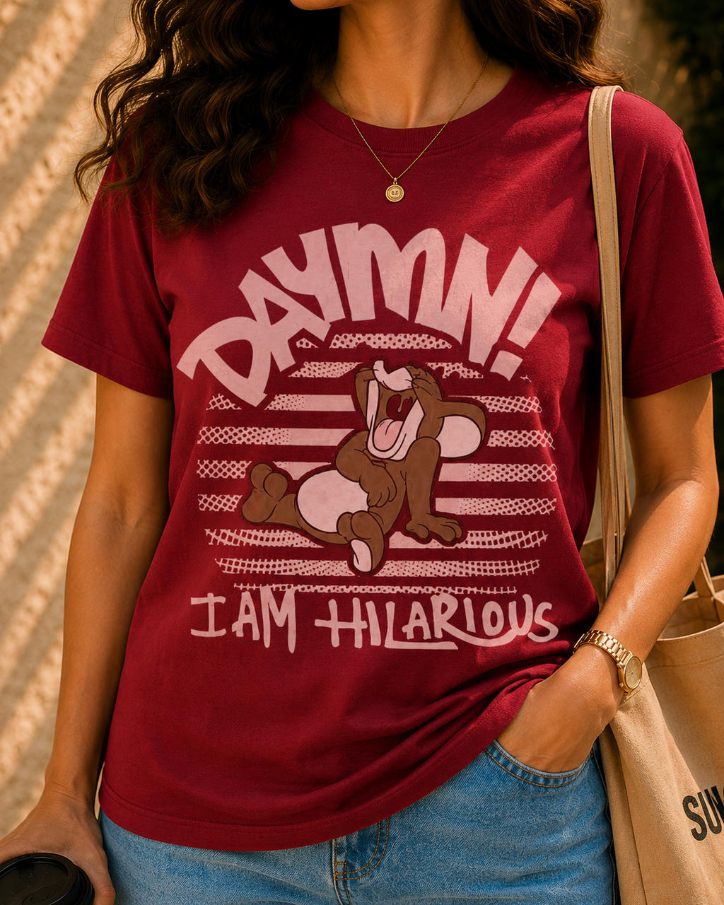 Daymn Comic Style Graphic Women T-Shirt