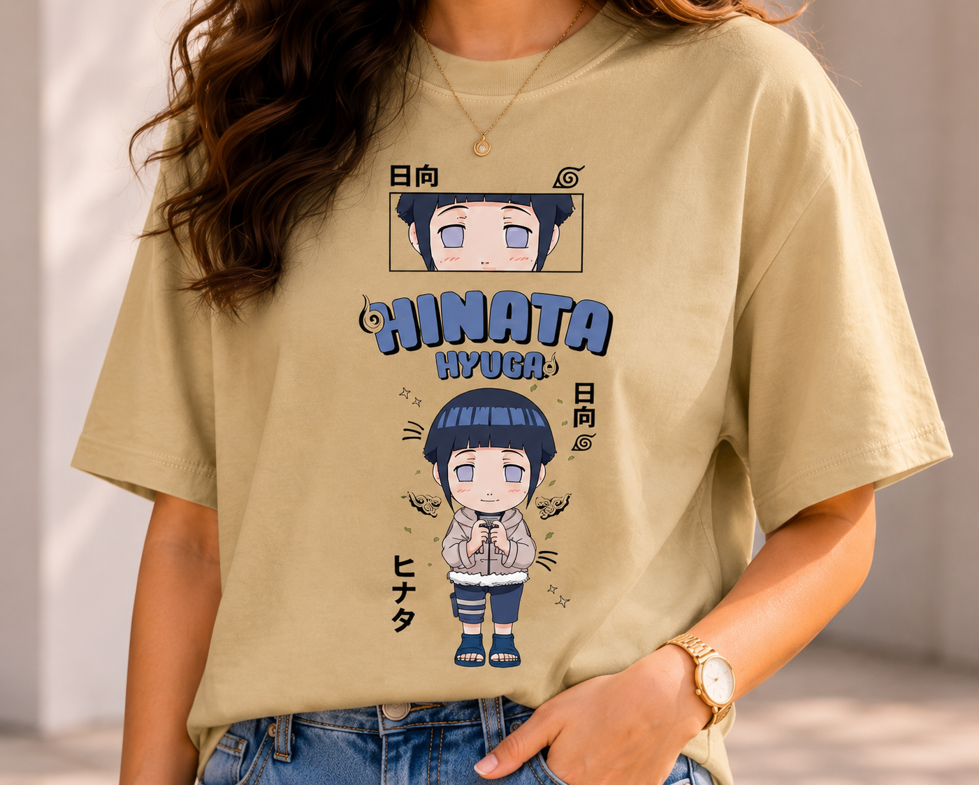 Women Hinata Hyuga Oversized Graphic T-Shirt