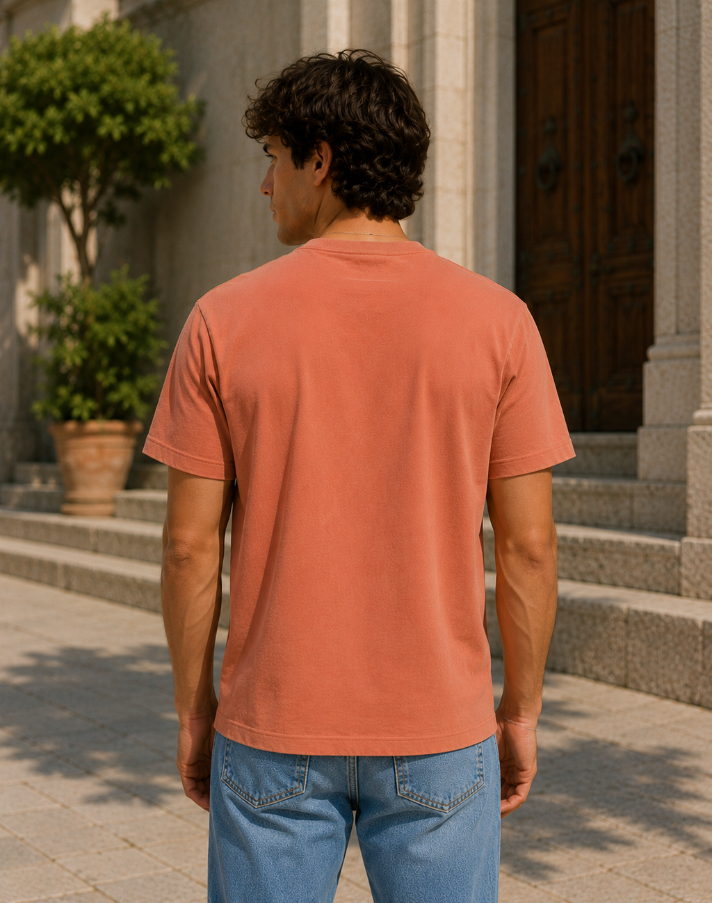 Softcore Men's Premium Sunset Classic Fit Solid T-Shirt