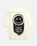 Create Your Identity Oversized Fit T-Shirt in Off White - Rivento Fashion oversized t-shirt for men