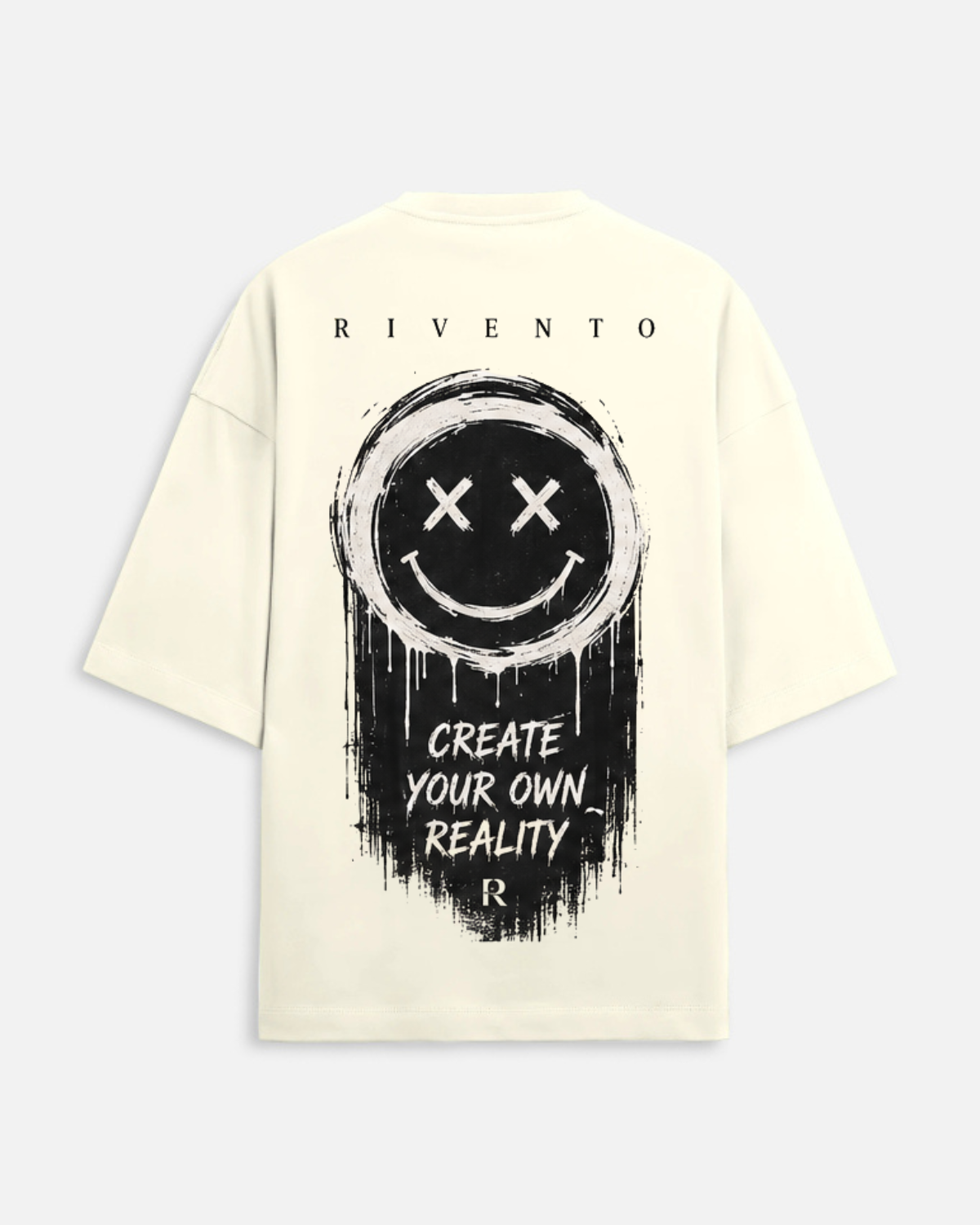 Create Your Identity Oversized Fit T-Shirt in Off White - Rivento Fashion oversized t-shirt for men