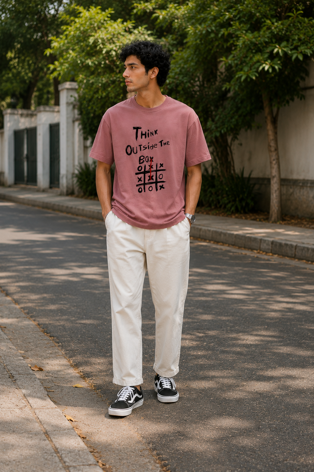 Think Outside The Box Typography Men Classic Fit T-Shirt