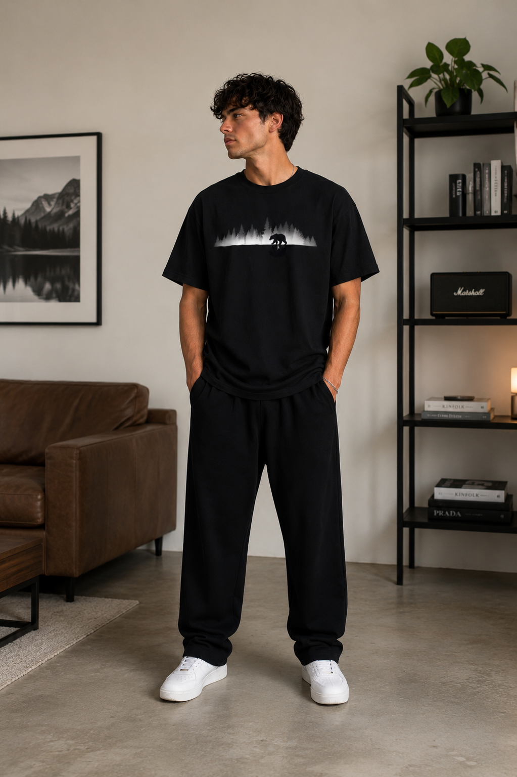 Wilderness Bear Silhouette Men Classic Fit T-Shirt