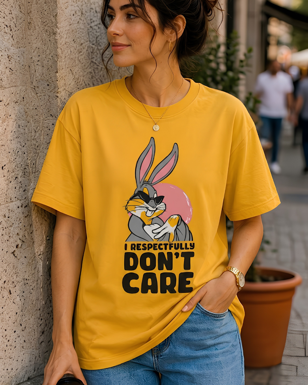 Women Savage Bunny Graphic T-Shirt