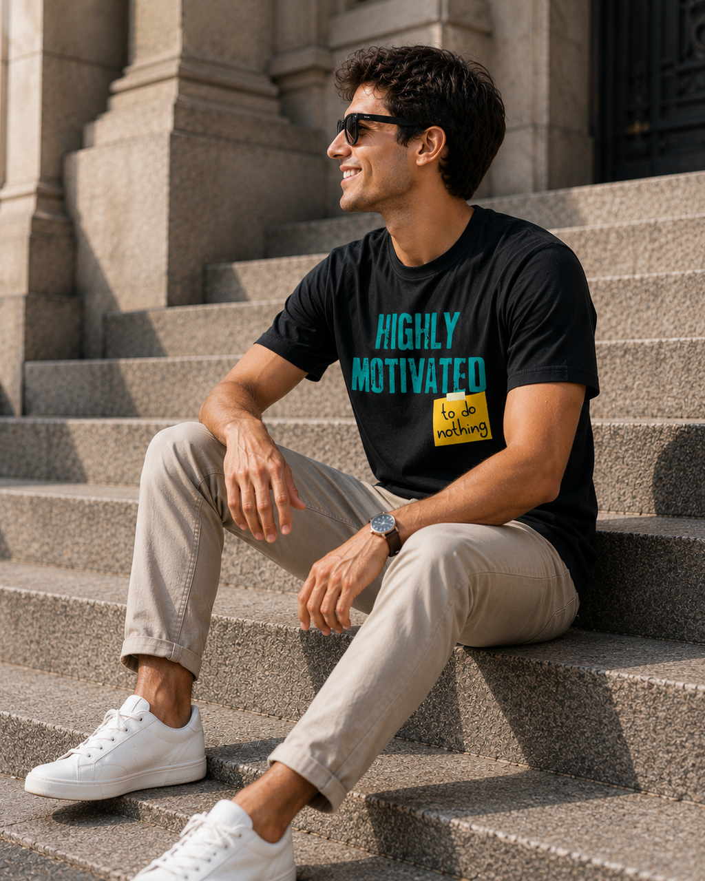 Highly Motivated to Do Nothing Funny Graphic Men Classic Fit T-Shirt
