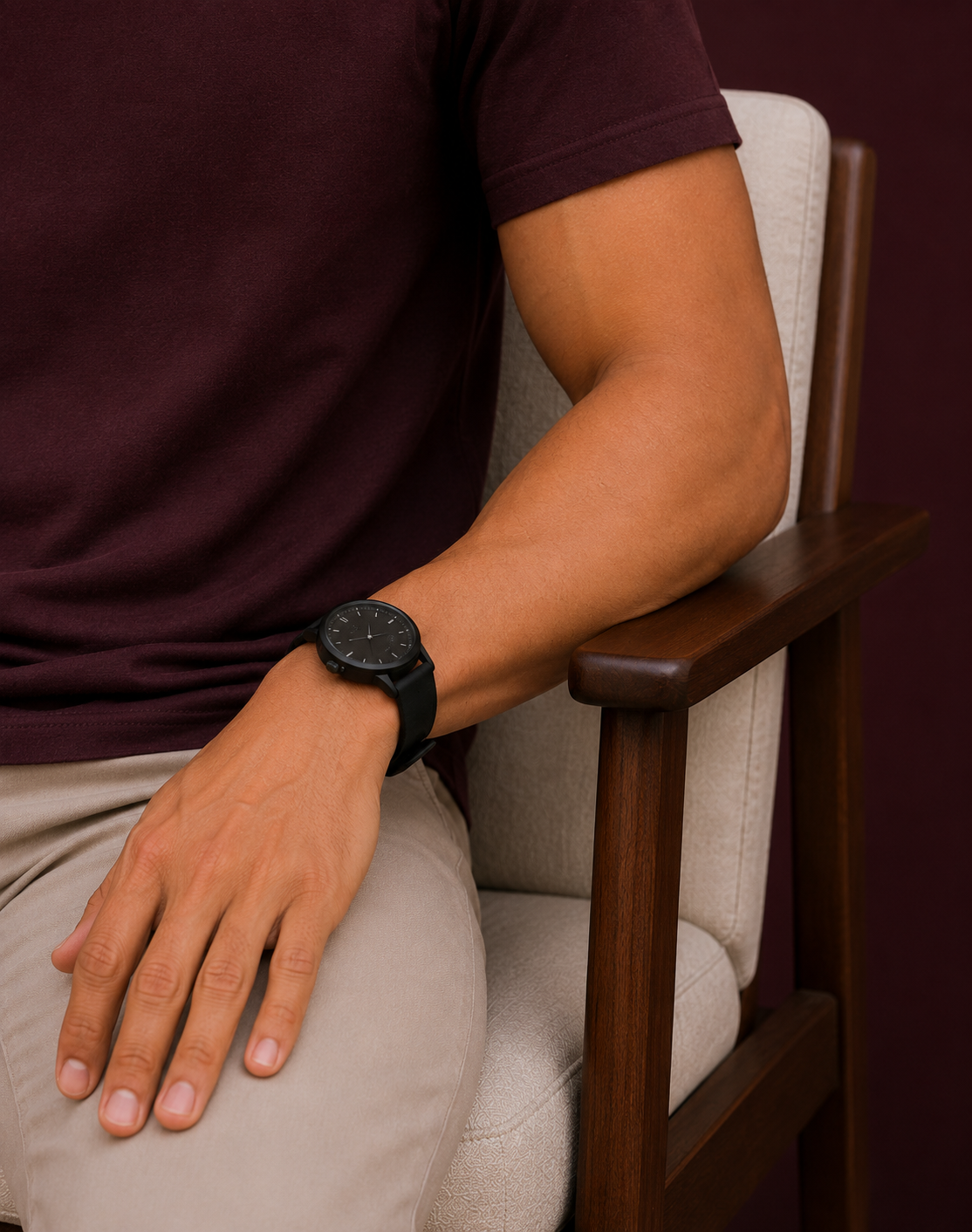 Softcore Men's Premium Maroon Classic Fit Solid T-Shirt
