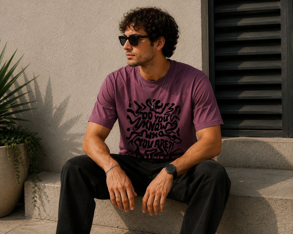Do You Know Who You Are Typography Graphic Men Classic Fit T-Shirt