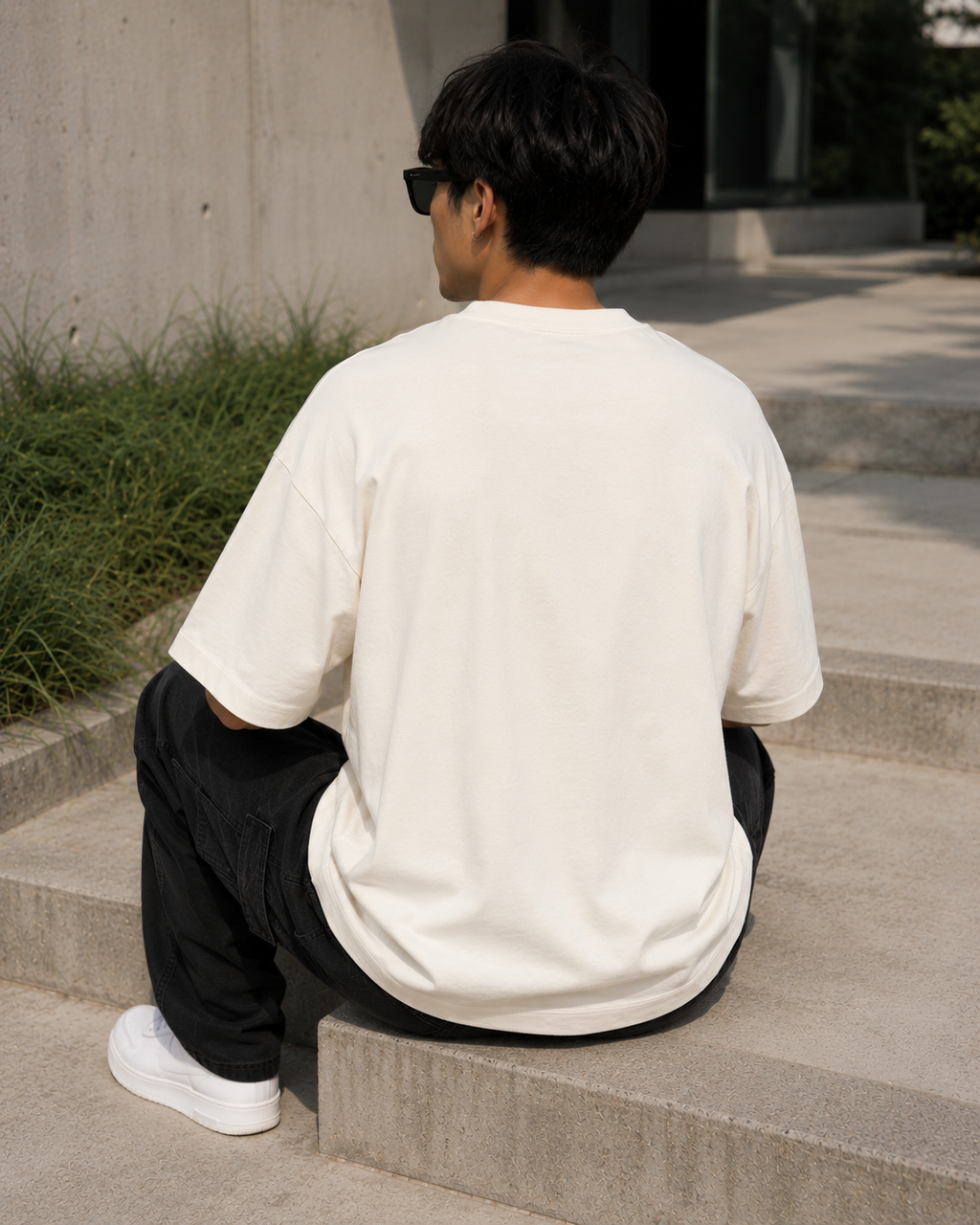 Men's Off White Oversized Drop Shoulder T-Shirt