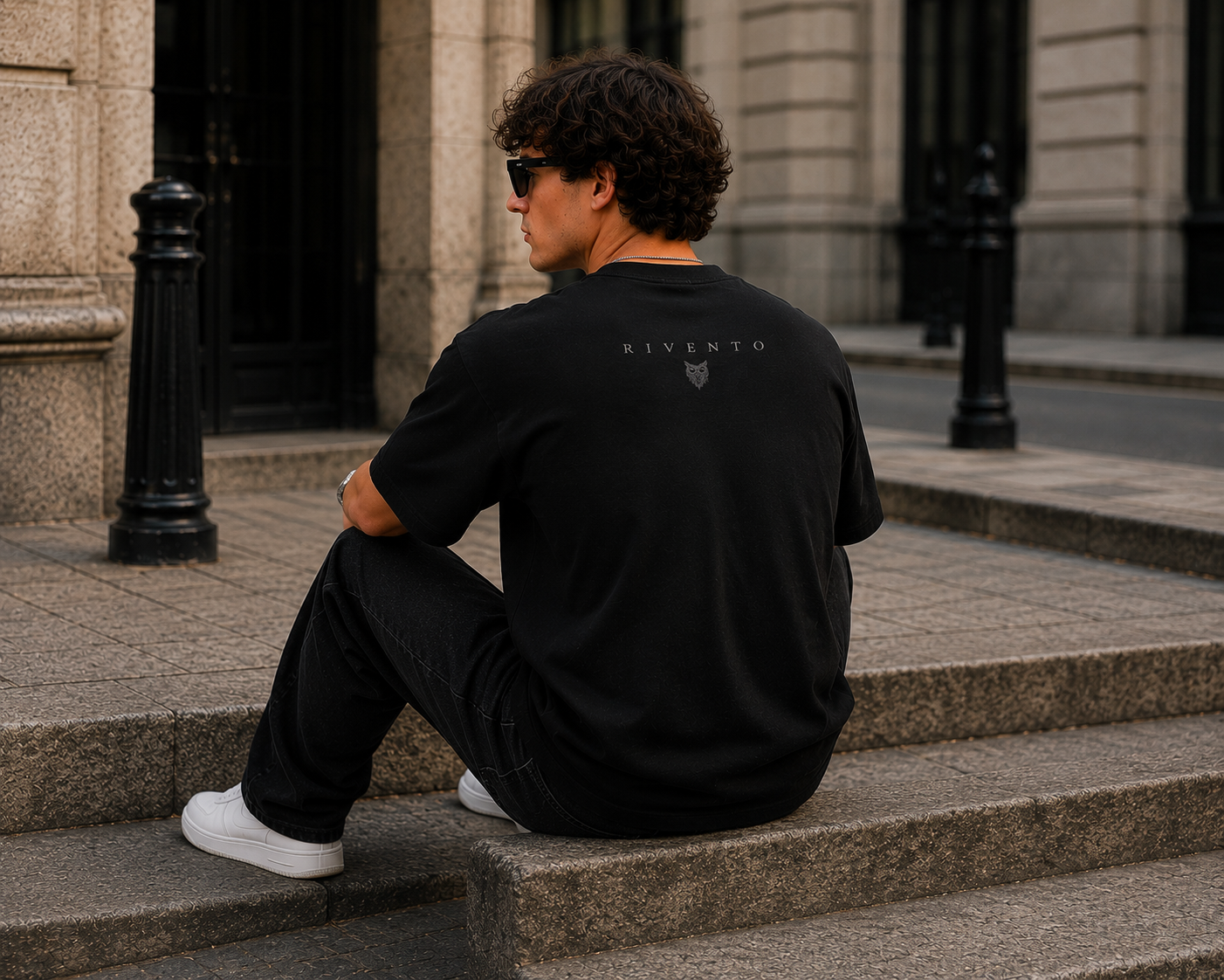 Midnight Guardian Owl Oversized Graphic T-Shirt for Men