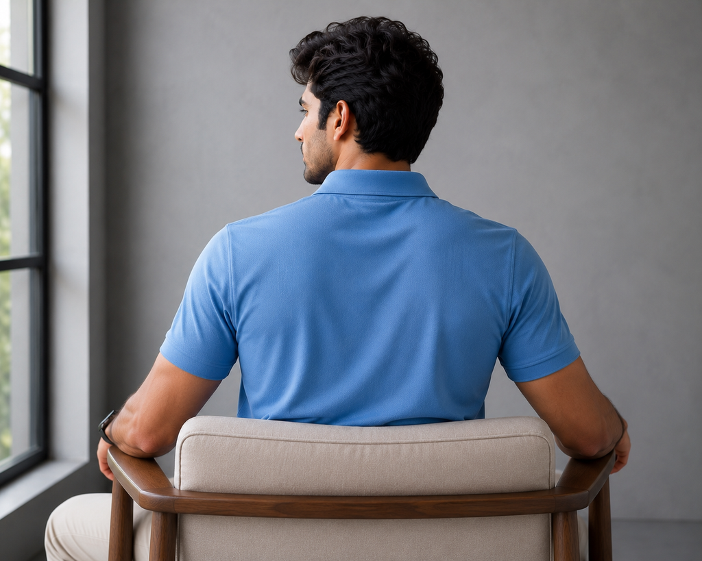 Signature Men Classic Fit Ocean Blue Polo T-Shirt