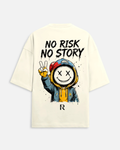 No Risk Oversized Fit T-Shirt in Off White - Rivento Fashion oversized t-shirt for men