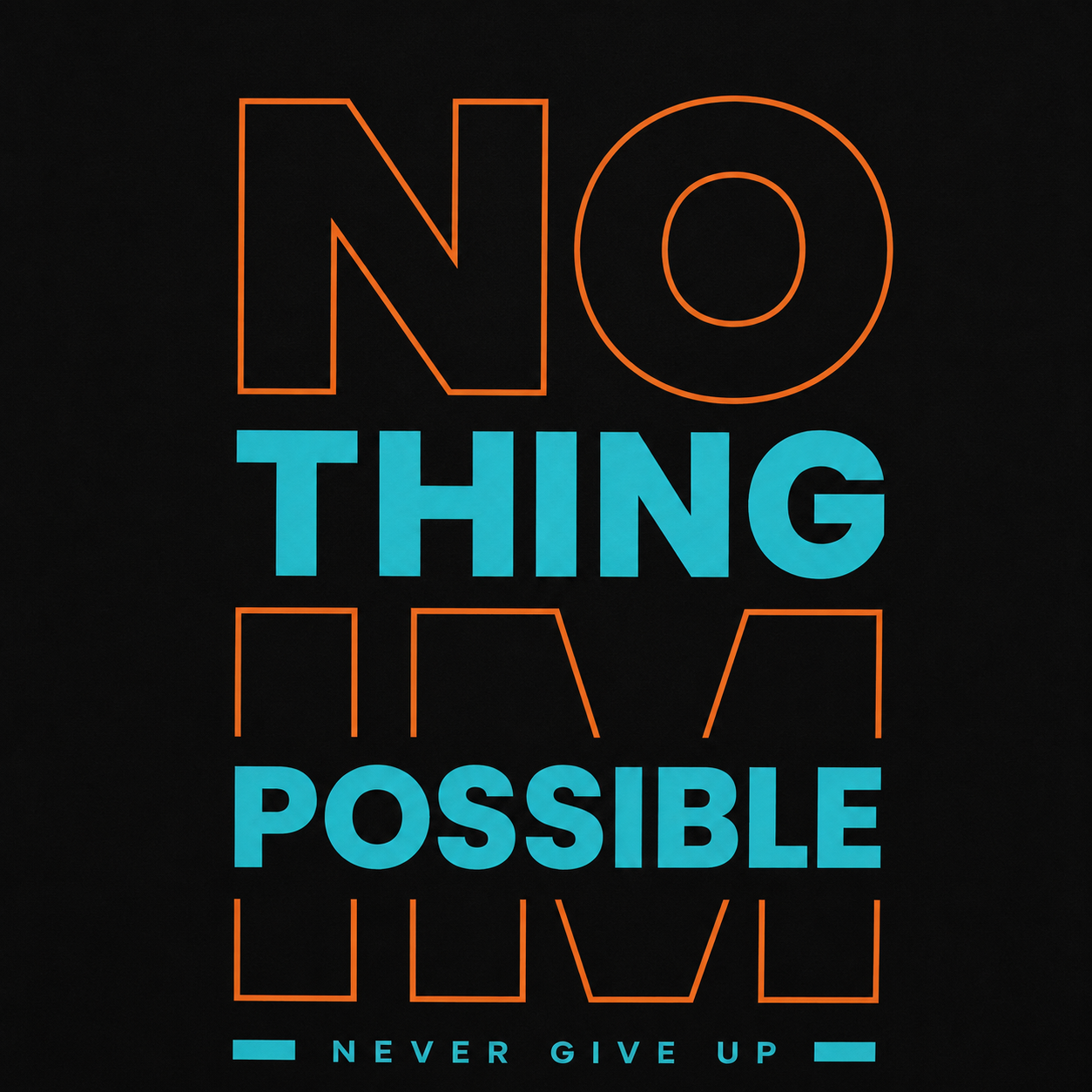 Women Nothing Is Impossible Graphic Oversized T-Shirt