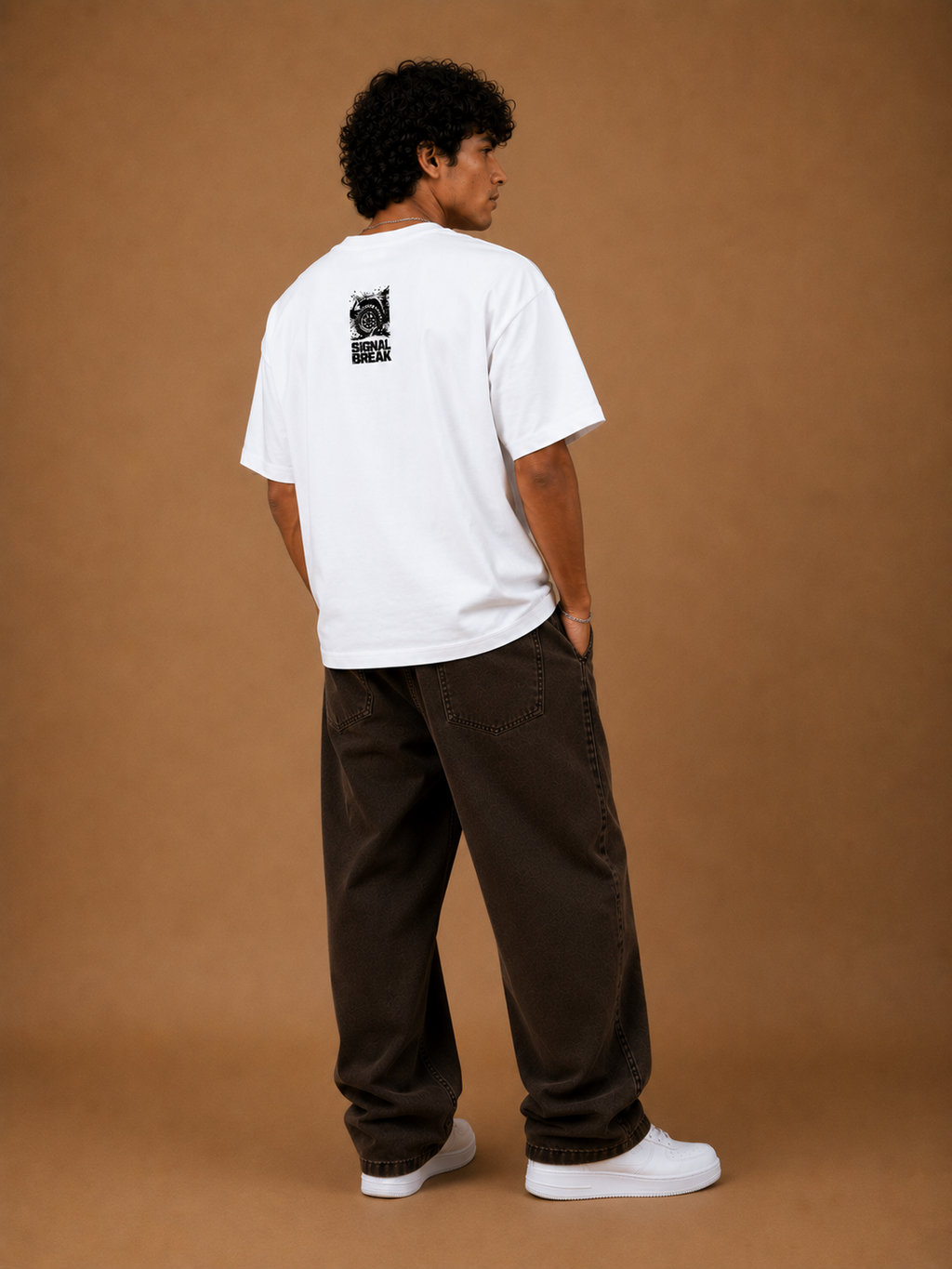 Signal Break Off-Road Graphic Oversized T-Shirt for Men