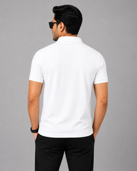 Signature Men Classic Fit White Polo T-Shirt