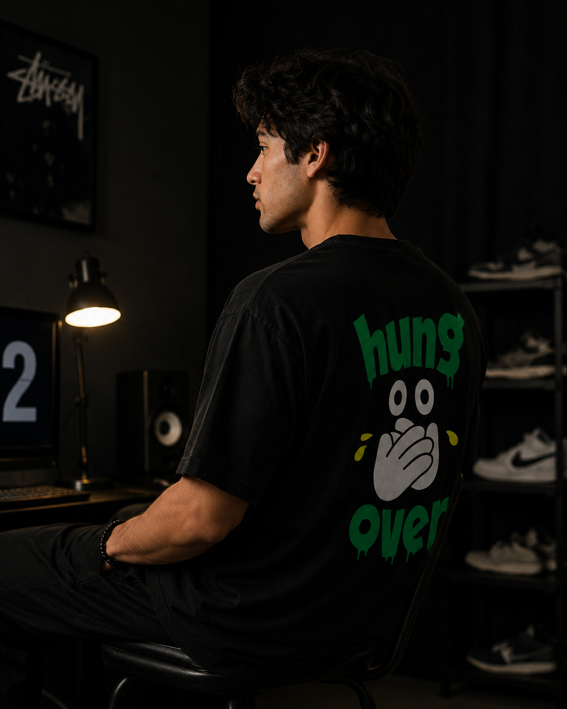 Hung Over Print Graphic Men Classic Fit T-Shirt