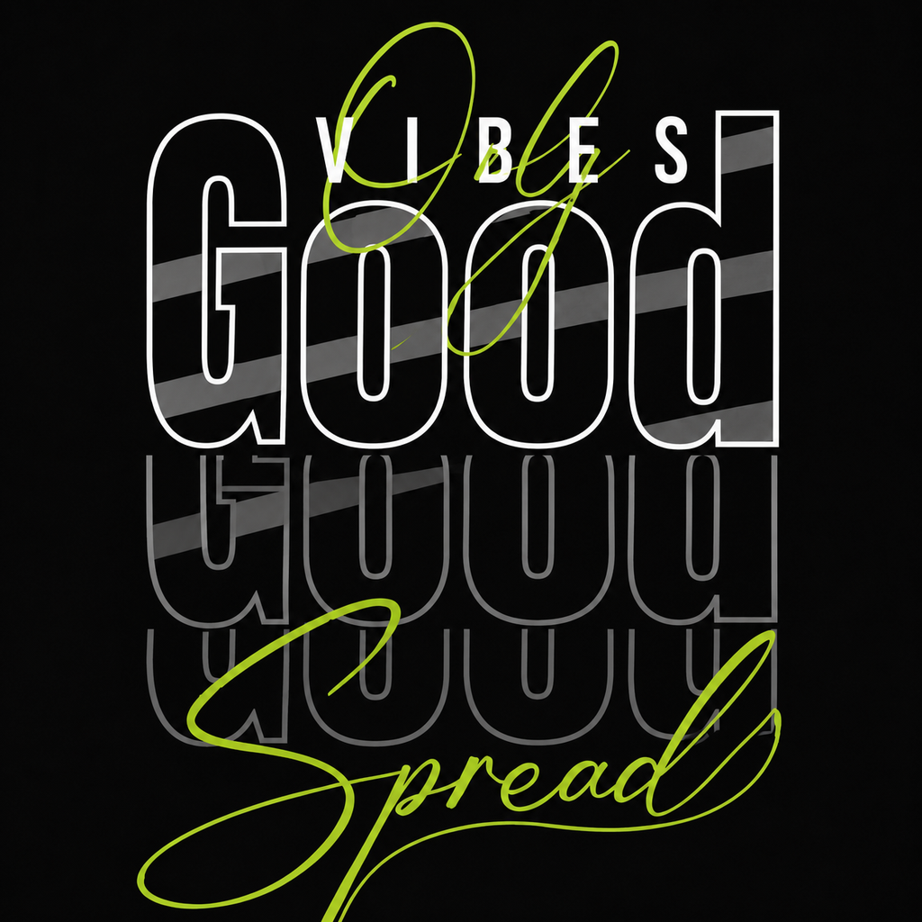 Women Spread Good Vibes Typography Graphic Oversized T-Shirt