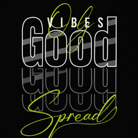Women Spread Good Vibes Typography Graphic Oversized T-Shirt